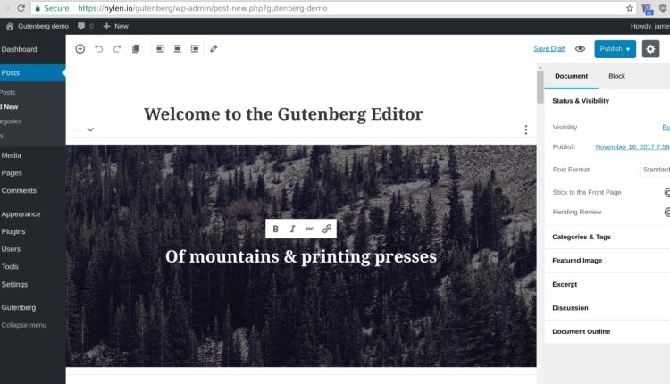 Команда Gutenberg вивчає майбутнє повного редагування сайту з новим прототипом