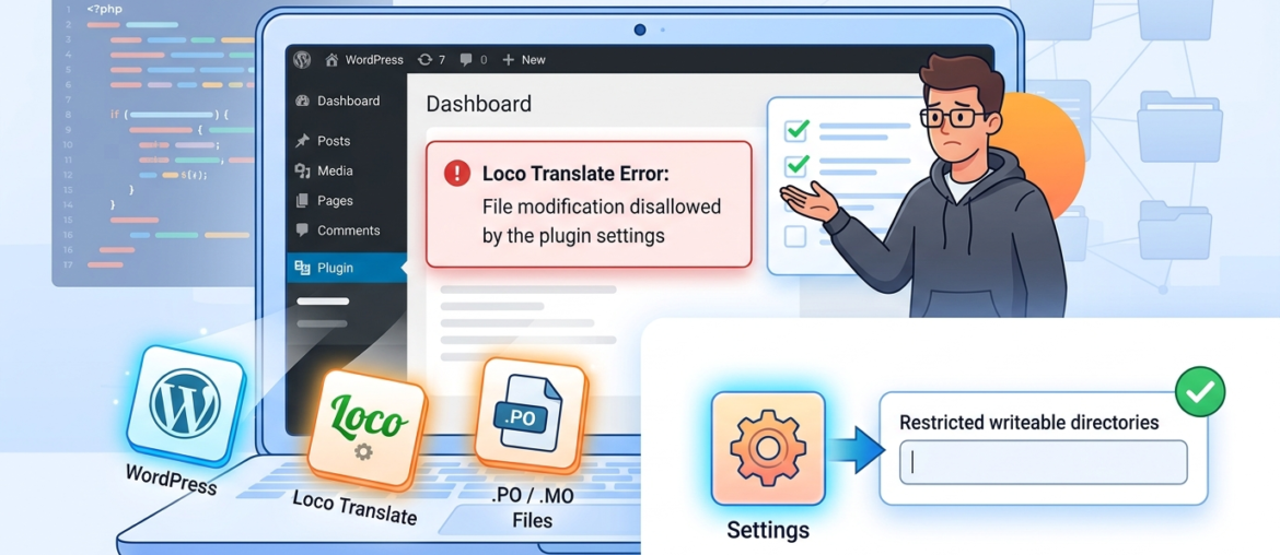 Помилка Loco Translate «File modification disallowed by the plugin settings»: причини та вирішення
